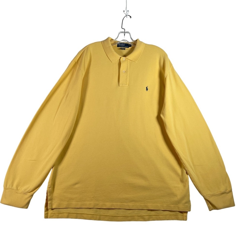 Vintage Polo Ralph Lauren Shirt Mens XL Yellow Long Sleeve Preppy Classic Cotton